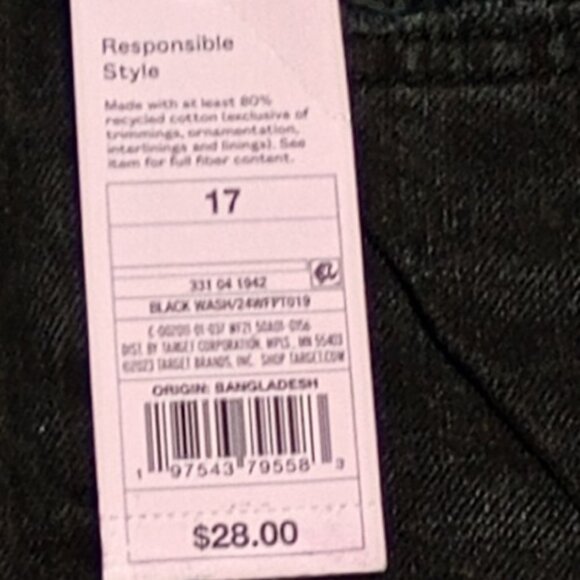 Wild Fable Black Wash Women's High-Rise Straight Button Fly Jeans NWT - Picture 3 of 11
